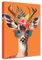 1P Leinwandbild, Motiv: friedlicher Hirsch mit Sonnenbrille, kreative Bilder, lustig, niedlich, Tierblumen, Poster, Drucke, Kunstwerk, Heimdekoration für Wohnzimmer, gerahmt, Galerie, fertig zum