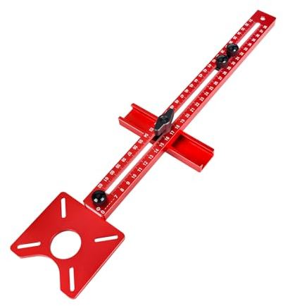 4 in 1 Router Milling Groove Bracket, Aluminium Alloy Router Table Insert Plate for Woodworking, Adjustable Cabinet Template Tool, Flip Board Trimming Machine (Metric Scale)