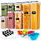 JUPPLIES Botes Cocina Almacenaje 8 Piezas - Recipientes Herméticos para Alimentos - Tarros Cocina Almacenaje de Plastico - Contenedores para Cereales, Pasta, Granos, Harina (8 Piezas)