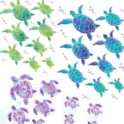 25pcs Turtle Wall Stickers Bathroom Wall Stickeres Turtles Vinyl Wall Stickeres Waterproof Turtles Bubble Decals Turtle Tile Stickers for Kids Room Decoration Kindergarten Aquarium