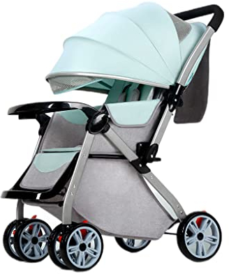 ZONABSQQ Kinderwagen Kinderwagen, umkehrbarer Stubenwagen für Neugeborene, stoßfester Kinderwagen für Kleinkinder, Sonnenblende, 5-Punkt-Gurt Komfort und Sicherheit