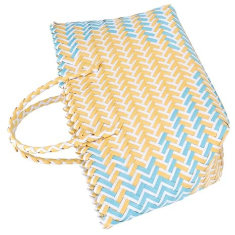 KOMBIUDA 2stücke Geflochtener Korb Mit Griffen Aus Praktischer Aufbewahrungsbehälter Langlebig Und Wiederverwendbar Für Einkäufe Und