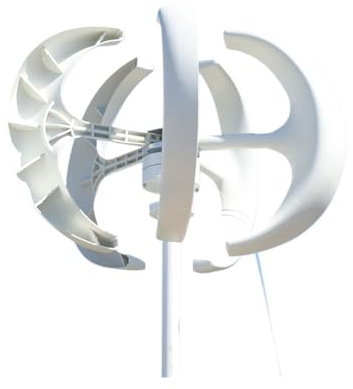 Generatore di turbine eoliche Neratore ad alta tensione a turbina eolica verticale Maglev 6KW Free Energy 5000W 24V 48V Mulino a domestico ad alta efficienza(White,24V)