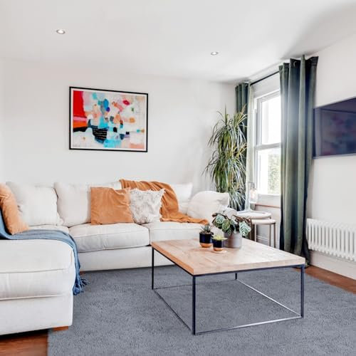 FVVRAX Flauschiger Hochflor Teppich 240x300 cm Grau | Extra weicher Shaggy Teppich rutschfest für Wohnzimmer Schlafzimmer | Kuscheliger Bodenteppich für Kinder Haustiere