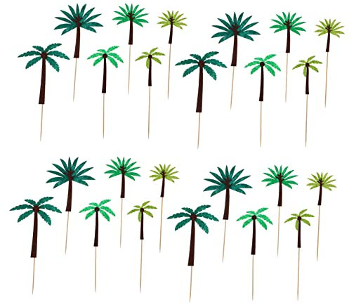 OKUMEYR 12 Palm 12 Coconut Tree Sticks Hawaiian Party Cake Decorations Unique Adornments for Birthdays