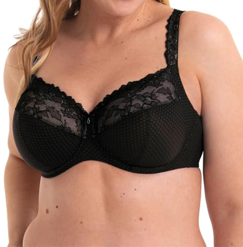 Rosa Faia by Anita Eloise Full-Cup Bügel-BH – Damen BH mit floraler Spitze, Dreigeteilten Cups, Zieranhänger & verstellbaren Trägern – komfortabler Halt