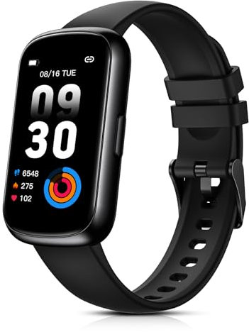TIFOZEN Montre Connectée Femme, 1,47’’ Bracelet Connecté avec 24 Modes Sportifs/3ATM Étanche/Fréquence Cardiaque/Spo2/Sommeil/Podometre, Smartwatch Petit Poignet pour Android iOS, Noir