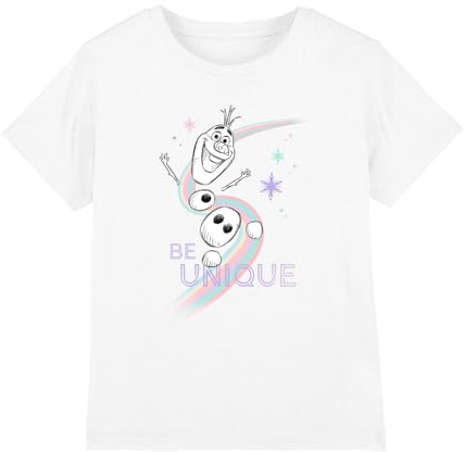 Disney Frozen Boy's Frozen Be Unique Rainbow with Olaf Unisex Kids T Shirt