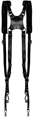 Rudiaoa Digitalkamera Gurt Leder DSLR Gurt Doppelte Schultergurtfotografie Zubehör Kamera Kabelbaum Einfach Tragen