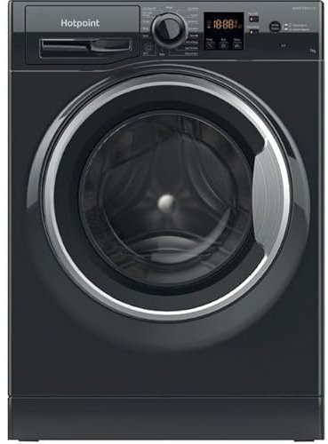 Hotpoint Anti-Stain NSWM 7469 BS UK 7kg Washing Machine with 1400 rpm - Black - A Rated