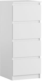 YUMEBLY Kommode mit 4 Schubladen | Weiß 40 cm Ideal für Schlafzimmer, Wohnzimmer, Kinderzimmer und Büro | Geräumige Kommode| Modernes Design | 40 x 97 x 40 cm