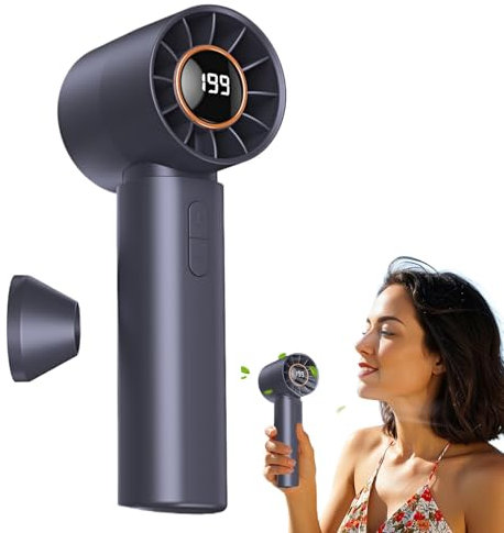 Small Fan | Handheld Portable Bladeless Fan with Turbo Tech | Powerful High-Speed Motor, Type-C Rechargeable Cool Gadgets for Home, Outdoor Activities