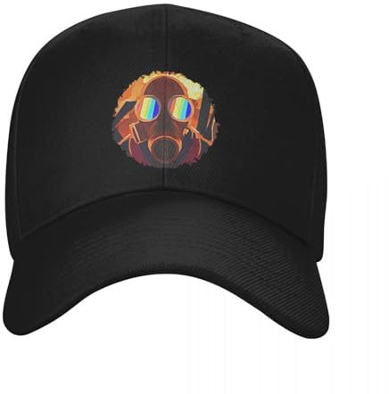 ECUXSRHN Basecap für Herren Schwarze Baseballcap TF2 Pyro Golf Hat Luxus Snapback Cap schwarz