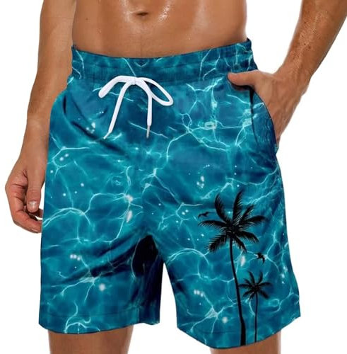 Generico Costume Uomo Mare,Costume Uomo Mare Coulisse Regolabile Spiaggia Costumi da Bagno Piscina Fodera in Rete Boxer Surf Asciugatura Rapida Pantaloncini (Viola,XXL)