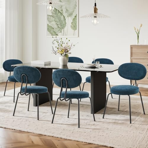 COLAMY Esszimmerstühle 6er Set, Moderne Polsterstühle mit Metallbeinen Ergonomische Küchenstühle Essstühle Set für Esszimmer Küche Wohnzimmer Höhe 47.5 cm, Grün