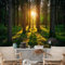 Custom Size Wall Murals, Golden Forest Rays Self - Adhesive Removable Large Photo Wallpaper for Living Room, Bedroom, Bathroom, Office, Dining Room, Kid's Room