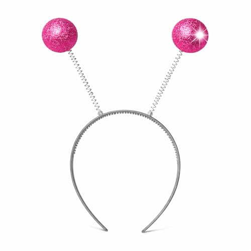 TK Gruppe Timo Klingler Haarreif Kopfhut Schmetterling Bommel Wackel Alien Fühler Marienkäfer Fasching & Karneval für Erwachsene & Kinder & Fastnachtskostüme (Pink)