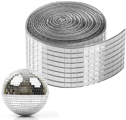 BommFu Disco Ball Kacheln - Selbstklebende Bastel Fliesen,Reflektierende Wasserdichte Aufkleber Dekoration Für Fussböden Wände Decken Küche