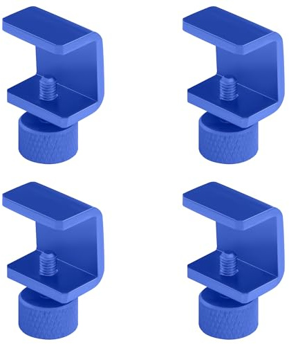 ELFJMZP Adjustable 3D Printer Bed Clips - Aluminum Alloy Hot Bed Glass Clamps for Ender 3/3 Pro/V2, CR-10, Ender 5, Anet A8, Prusa i3-4PCS (Blue)