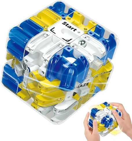 3D Labyrinth Würfel mit Kugel – Maze Cube Puzzle Denkspielzeug für Logiktraining, Stressabbau & räumliches Bewusstsein, interaktives Kugellabyrinth für Kinder und Erwachsene