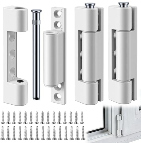 WPPQWP Türscharniere 3 Stück Scharniere für Tür und Fenster 95mm Scharniere Schwerlast, Türband Zinklegierung Weiß Fensterbeschläge Ersatzteile Aufschraubscharnier
