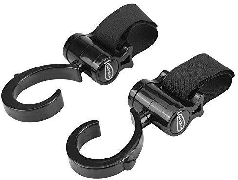 Fdit 2pcs Ganchos de Cochecito Plástico de Abs Rotación de 360 ° del Bebé Cochecito Infantil Ganchos de Silla Colgadores para El Bebé Bolsas de Pañales