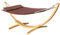 320cm Hängemattengestell XL Limited Edition aus Holz Lärche mit Stab Hängematte gefüttert und Polster Schrauben aus Edelstahl von AS-S, Farbe:Gestell Natur mit Matte BRAUN