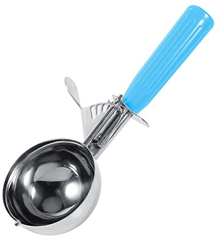 Kitchen ice ball spoon, stainless steel fruit cake dessert ice cream scoop, cookie melon spoon soft silicone handles release tablespoon, dishwasher safe devices, additives, Stainless Steel, 5.7CM