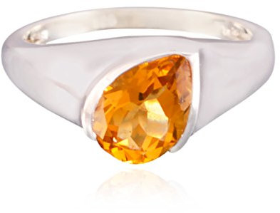 echte Edelsteine Birne facettierten Citrin Ring - 925 Sterling Silber gelben Citrin echten Edelsteinen Ring - guter Schmuck schönes Geschenk für den Vater Tag Ring