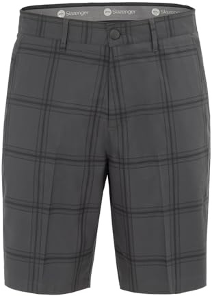 Slazenger Mens Check Golf Short Charcoal EU