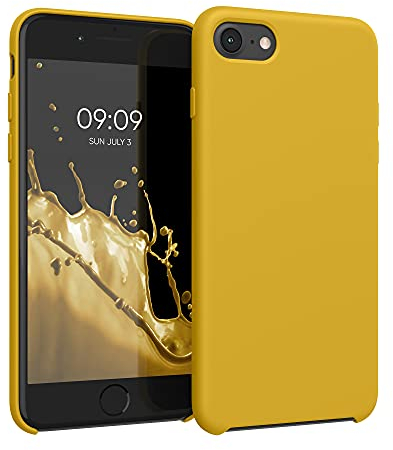 kwmobile Case Compatible with Apple iPhone SE (2022) / iPhone SE (2020) / iPhone 8 / iPhone 7 Case - TPU Silicone Phone Cover with Soft Finish - Honey Yellow