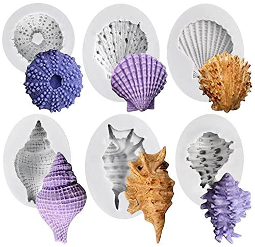 Ozean Tiere Kuchen Silikon Fondantform 3D Seestern Muschelschale Kuchen Dekorieren Praline Seife Backform Küche Sugarcraft DIY Stil von 6