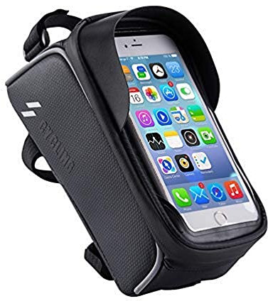 VOANZO Fahrradtasche, Fahrradrahmentasche Wasserdicht Touchscreen Fahrradlenker Vorne Fahrradtasche Mit Sonnenblende für Unten (6,0 Zoll)