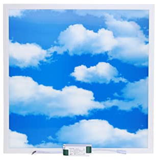 LECOM LED Panel 62x62 Deckenleuchten 3D-SKY weiße Wolken ziehen über den blauen Himmel 3D-Effekt (Standart, ohne Fernbedienung)