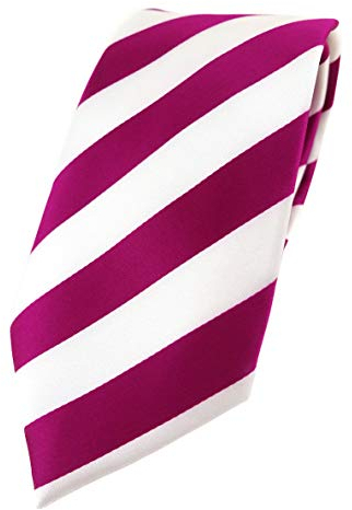 TigerTie Designer Krawatte in magenta weiss gestreift