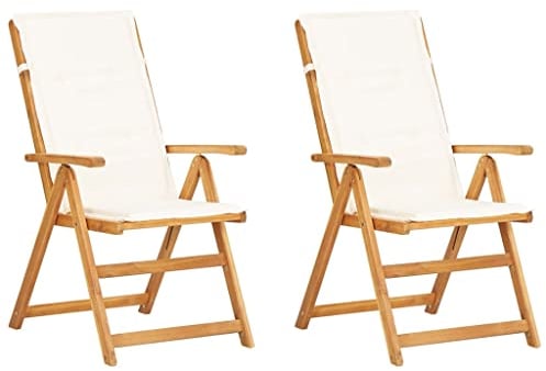 vidaXL 2X Akazienholz Massiv Gartenstuhl Verstellbar Klappstuhl Hochlehner Stuhl Holzstuhl Stühle Gartensessel Gartenstühle Gartenmöbel Braun