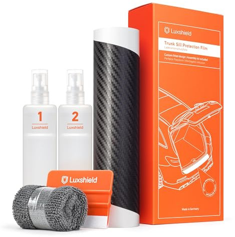 Luxshield Ladekantenschutz Folie für BMW 1er 3 (III) F40 I 2019-2024 - Stoßstangenschutz, Kratzschutz, Lackschutzfolie - Carbon Schwarz
