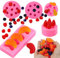 DIY Obst Snacks 5er Set Lebensmittelqualität Silikon Süßigkeiten Formen Mini Ananas Erdbeere Orange Blaubeere Maulbeere Frucht Silikonform für Gummipaste Cupcake Dekorieren Polymer Ton Schokolade