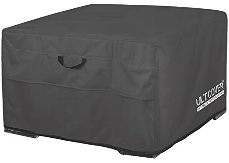 ULTCOVER Abdeckung für Terrassen-Feuerstelle, quadratisch, 127 cm, wasserdicht, Schwarz