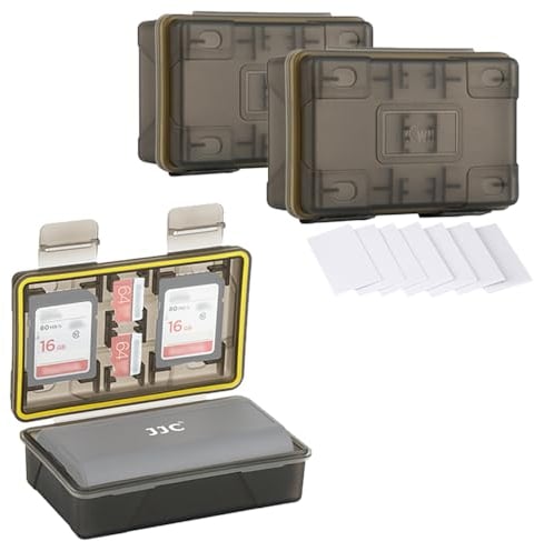 2pieces Water-Resistant Camera Battery Storage Case & Memory Card Box Holder for Canon Fujifilm Olympus Sony Nikon Ricoh Camera Battery & SD Card MSD Memory Card