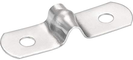 sourcing map 16 Stücke starres Rohrband 2 Löcher Rohrbänder 201 Edelstahl Spannungsrohr Clip Klemme 5mm(0,2)