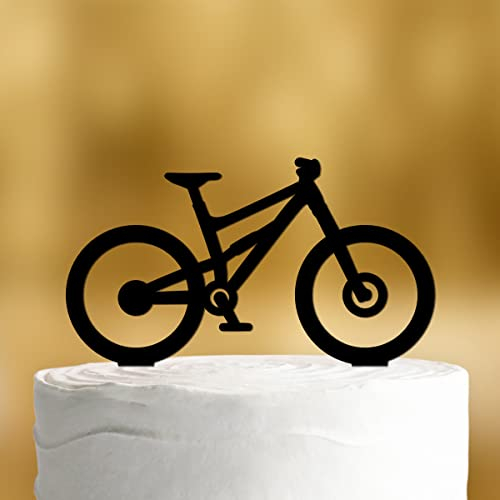 Cake Topper Mountainbike [für Radfahrer] - Acryl schwarz - für die Geburtstagstorte - Geburtstagsdeko Tortenaufleger happy birthday party deko Geschenkideen Happy birthday tortendeko Geburtstag