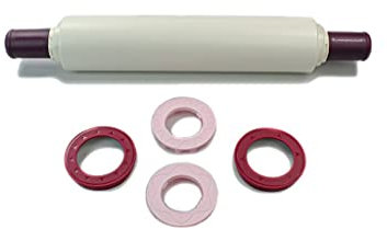 TUPPERWARE Backen Profi-Teigrolle Bordeauxrot D06 Nudelholz Back n Roll + Ringe