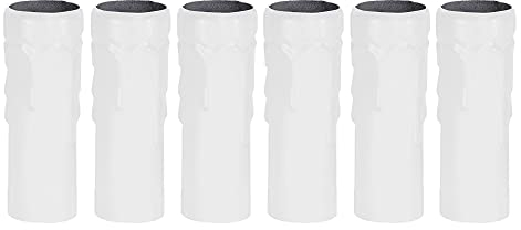 sourcing map Candle Shape Socket Covers Sleeves 3 Inch Tall Iron Candelabra Base for E14 Chandelier, White Pack of 6