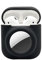 Kompatibel mit Airpods 1. und 2. Generation Hülle mit Airtag-Halterung, schützende Hauthülle, kompatibel mit Airpods und Airtag-Hülle, Kombi-Set, Silikon-GPS-Tracker-Abdeckungshalter, schwarz