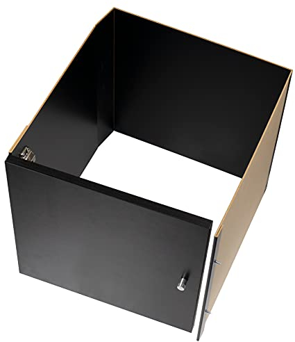 Ikea KALLAX Einsatz mit Tür, Schwarz-Braun 33x33 cm, 602.781.70, Eichenoptik