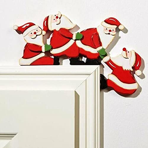Yunweisi Weihnachtliche Türdekoration Lustig - Tumbling Elch für Türrahmen Weihnachtsdeko Purzelnde Elche für Türrahmen-Deko aus Holz