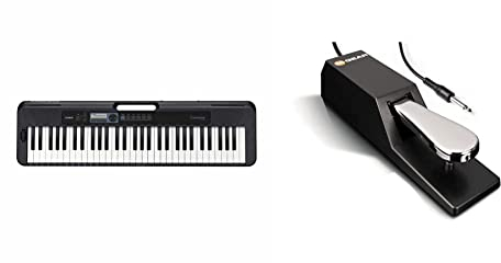 Casio CT-S300 Keyboard mit 61 anschlagdynamischen Standardtasten und Begleitautomatik & M-Audio SP-2 - Universal Sustain Pedal mit Piano Style Action, das ideale Zubehör für MIDI-Keyboards