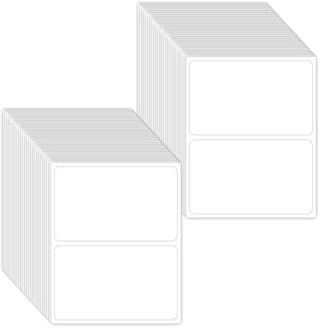 ASTER 50 Blatt Allzweck-Etiketten, weiße, matte Adressetiketten, Aufkleber, abnehmbare rechteckige Etiketten, beschreibbar, blanko, selbstklebende Etiketten für Schule, Büro und Zuhause