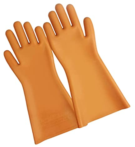 perfeclan 1 Paar Isolierhandschuhe Gummi Elektrischer Schutz Lineman Hochspannung Komfortable Haushaltsversicherung Arbeitshandschuh für Geschirrspülsicherheit, 5 kV